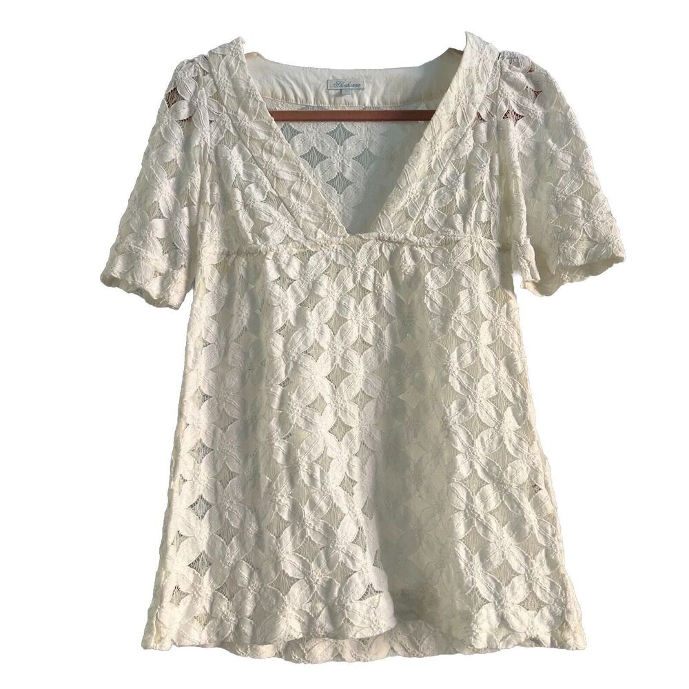 Shoshanna White Graduation Dress Eyelet Lace Overlay Mini Dress Hoco Bridal 70s